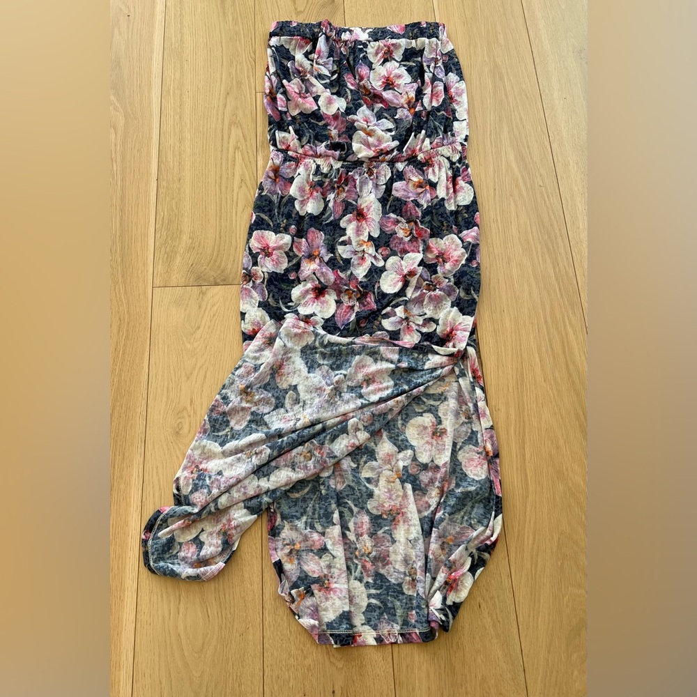 Next floral strapless maxi dress. Size 8